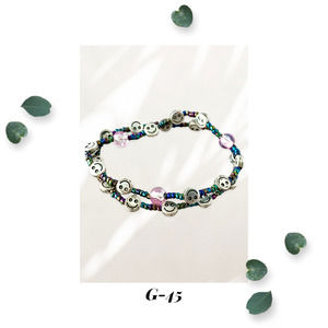Iris Glass Smile Beaded Stretch Bracelets